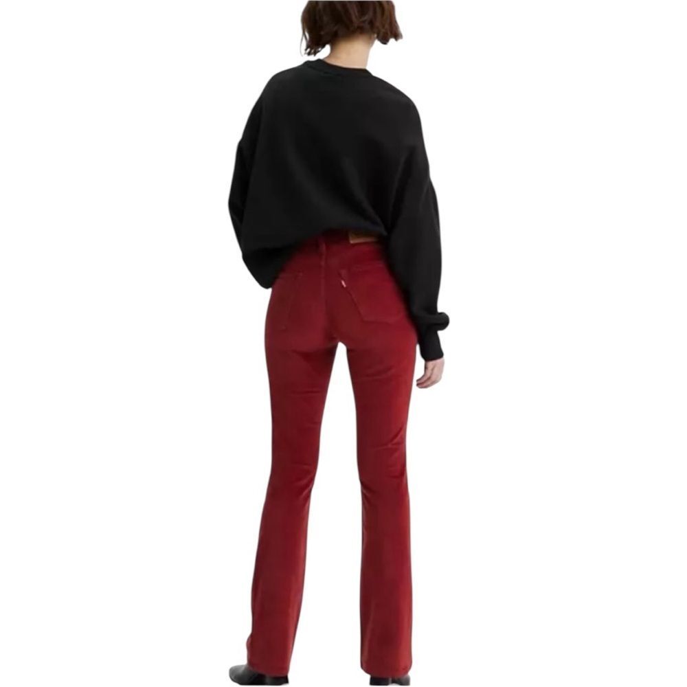 Levi's 725 High‎ Rise Bootcut Red Corduroy Women's Pants Size W33 L32 NEW Tall - Picture 5 of 10